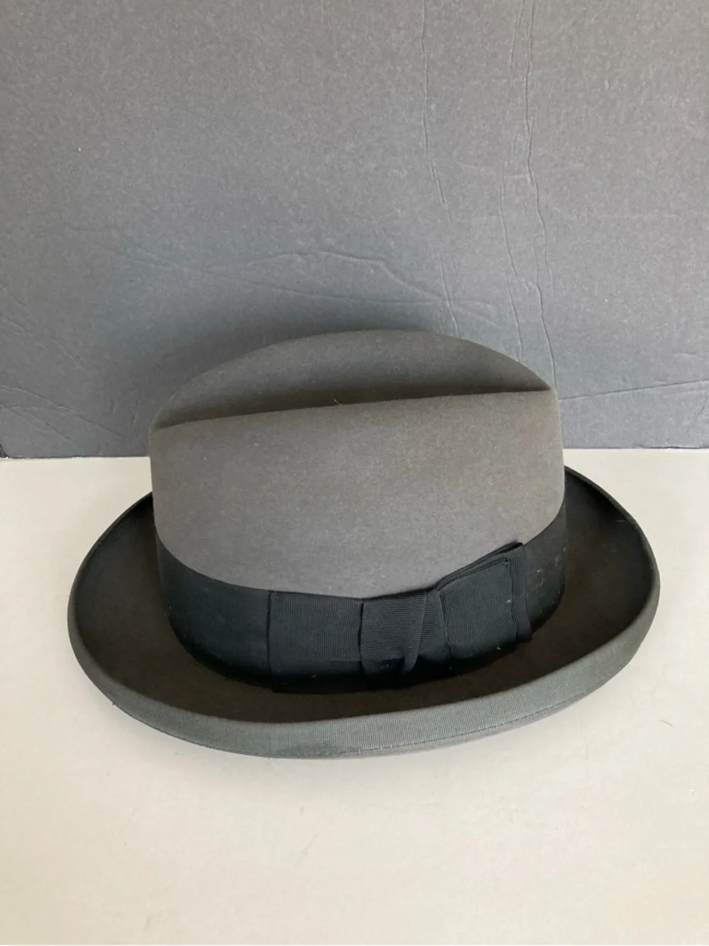 Bianchi Vintage Classic Gray Felt Fedora with Black Band